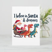 geloven in de Kerstman en dinosaurussen (Santa rij Kaart (Staand voorkant)