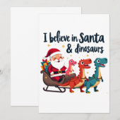 geloven in de Kerstman en dinosaurussen (Santa rij Kaart (Voorkant / Achterkant)