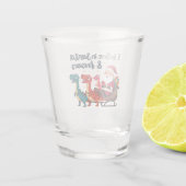 geloven in de Kerstman en dinosaurussen (Santa rij Shot Glas (Achterkant)