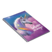 Geloven in Magic Glitter Unicorn Cosmic Fantasy Notitieboek (Rechterzijde)