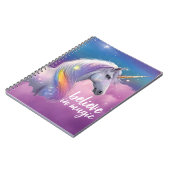 Geloven in Magic Glitter Unicorn Cosmic Fantasy Notitieboek (Linkerzijde)