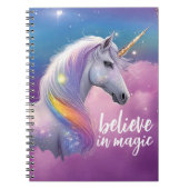 Geloven in Magic Glitter Unicorn Cosmic Fantasy Notitieboek (Voorkant)