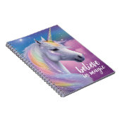 Geloven in Magic Pastel Rainbow Glitter Unicorn Notitieboek (Rechterzijde)