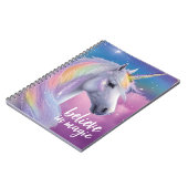 Geloven in Magic Pastel Rainbow Glitter Unicorn Notitieboek (Linkerzijde)