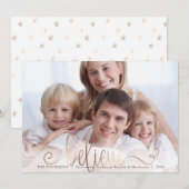 GELOVEN Koper Blush Handgeschreven Script Een Foto Feestdagenkaart (Voorkant / Achterkant)