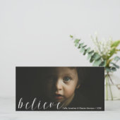 geloven | Modern Soulful Mooie vakantiefoto Feestdagenkaart (Staand voorkant)