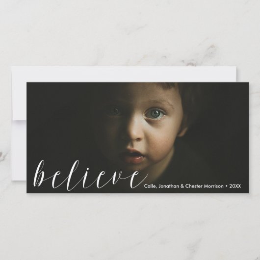 geloven | Modern Soulful Mooie vakantiefoto Feestdagenkaart (Voorkant)