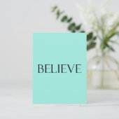 Geloven Quotes Aqua Blue Inspiratie Geloof Quote Briefkaart (Staand voorkant)