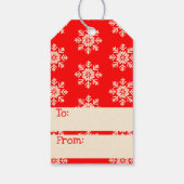 Geloven Rode Witte Sneeuwvlokken Kerstmis Cadeaulabel (Achterkant)