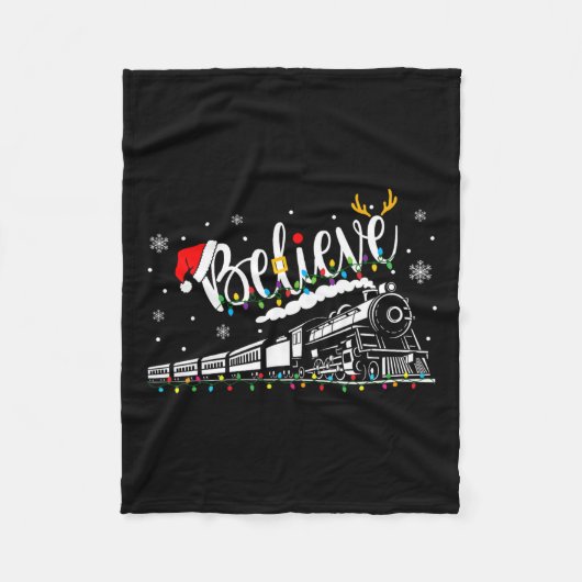 Geloven trein Kerstmis Noordpool Express F Fleece Deken (Voorkant)