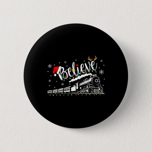 Geloven trein Kerstmis Noordpool Express F Ronde Button 5,7 Cm (Voorkant)