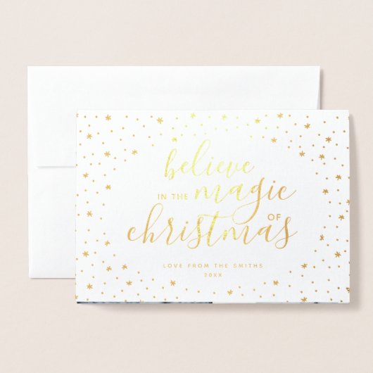 Geloven Vakantie Fotokaart | Echte gouden folie st Folie Kaarten (Voorkant met envelop)