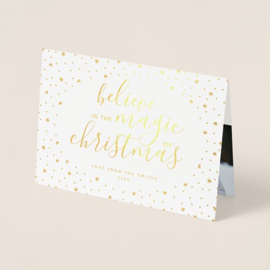 Geloven Vakantie Fotokaart | Echte gouden folie st Folie Kaarten (Voorkant)