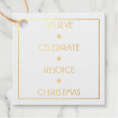 Geloven vieren Verheug je Kerstmis Typografie Bedankjes Labels (Voorkant)