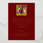 Geloven vieren Verheug je Kerstmis Typografie Folie Feestdagenkaart (Achterkant)