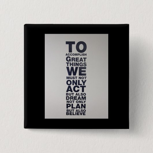 geloven vierkante button 5,1 cm (Voorkant)