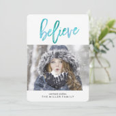 geloven | Waterverf Vakantie Fotokaart Feestdagenkaart (Staand voorkant)