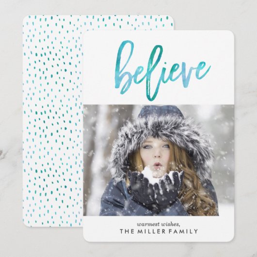 geloven | Waterverf Vakantie Fotokaart Feestdagenkaart (Voorkant / Achterkant)
