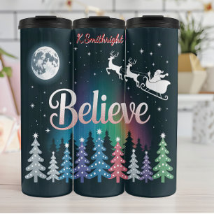 Geloven White Santa Rainbow Sky Thermosbeker