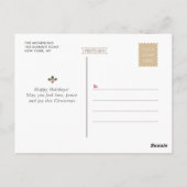 GELOVEN | Witte tekst overlay kerstkaart Briefkaart (Achterkant)