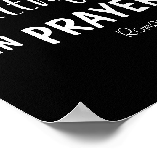 gelovig in gebeden bijbelRomeinen 12:12 Poster (Hoek)