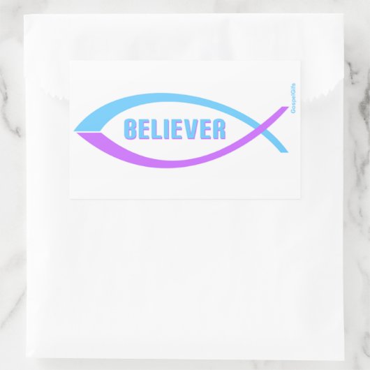 Gelovige Christelijk visontwerp Rechthoekige Sticker (Tas)