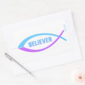 Gelovige Christelijk visontwerp Rechthoekige Sticker (Envelop)