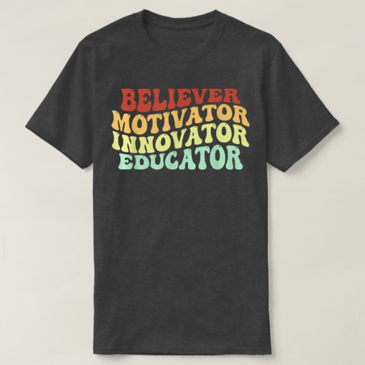 geloviger motivator vernieuwer lerares retr t-shirt (Design voorkant)