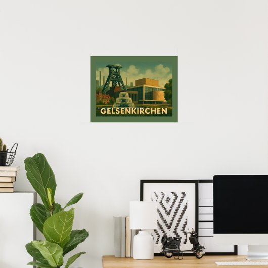 Gelsenkirchen Duitsland Stad Kunst Poster (Thuiskantoor)