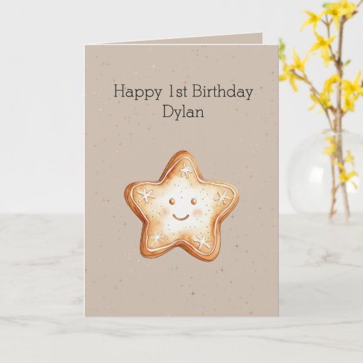 Gelsterige Gemberkoek Koek Verjaardag  Kaart (Gele Bloem)