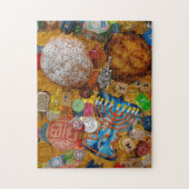 Gelt, Dreidels, Menorah, Sufganiot en Latke Legpuzzel (Verticaal)