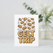 Gelt Trip Grappige Chanoeka Joodse Joodse Hebreeuw Aankondigingskaart (Staand voorkant)