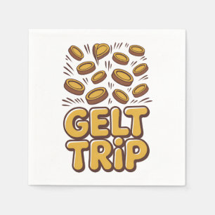 Gelt Trip Grappige Chanoeka Joodse Joodse Hebreeuw Servet