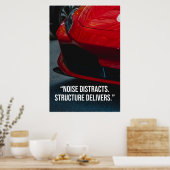 Geluid Afleiden Structuur Levert Auto Citaat Poster (Keuken)