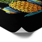 Geluid ananas kostuum voor hoofdtelefoon en muziek poster (Hoek)