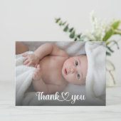 Geluid Dank je hart Nieuwe Babydouche Aangepaste f Bedankkaart (Staand voorkant)