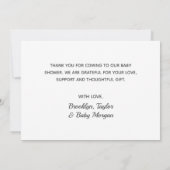 Geluid Dank je hart Nieuwe Babydouche Aangepaste f Bedankkaart (Achterkant)