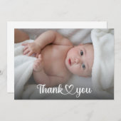 Geluid Dank je hart Nieuwe Babydouche Aangepaste f Bedankkaart (Voorkant / Achterkant)