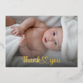 Geluid Dank je hart Nieuwe Babydouche Aangepaste f Folie Uitnodiging (Voorkant)