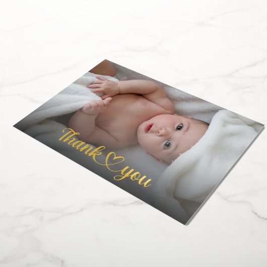 Geluid Dank je hart Nieuwe Babydouche Aangepaste f Folie Uitnodiging (Gedraaid)