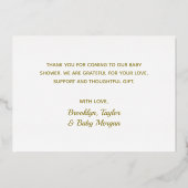 Geluid Dank je hart Nieuwe Babydouche Aangepaste f Folie Uitnodiging (Achterkant)