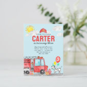 Geluid de Alarm Brand Vrachtwagen Brandweerman Ver Briefkaart (Staand voorkant)