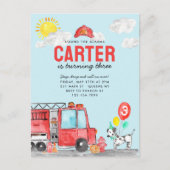 Geluid de Alarm Brand Vrachtwagen Brandweerman Ver Briefkaart (Voorkant)