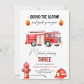 Geluid De Alarm Brandweerman Brandweerwagen Verjaa Kaart (Voorkant)