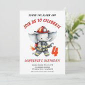 Geluid de Alarm Brandweerman Rode Verjaardagsfeest Kaart (Staand voorkant)