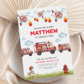 Geluid de Alarm Brandweerman Verjaardag Uitnodigin Kaart