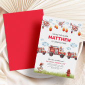 Geluid de Alarm Brandweerman Verjaardag Uitnodigin Kaart