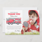 Geluid de Alarm Fire Truck Verjaardag Foto Bedankkaart (Voorkant)
