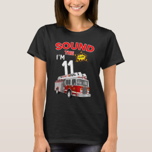 Geluid de Alarm Ik ben 11 Kinder Brandweerwagen Br T-shirt