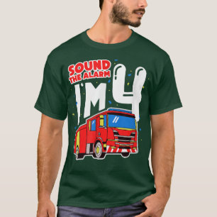 Geluid De Alarm ik ben 4 4e Birthday Fire Truck Vi T-shirt